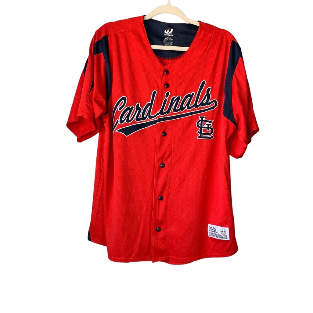 Dynasty‎ MLB Saint Louis Cardinals red and navy short sleeve jersey. Size L